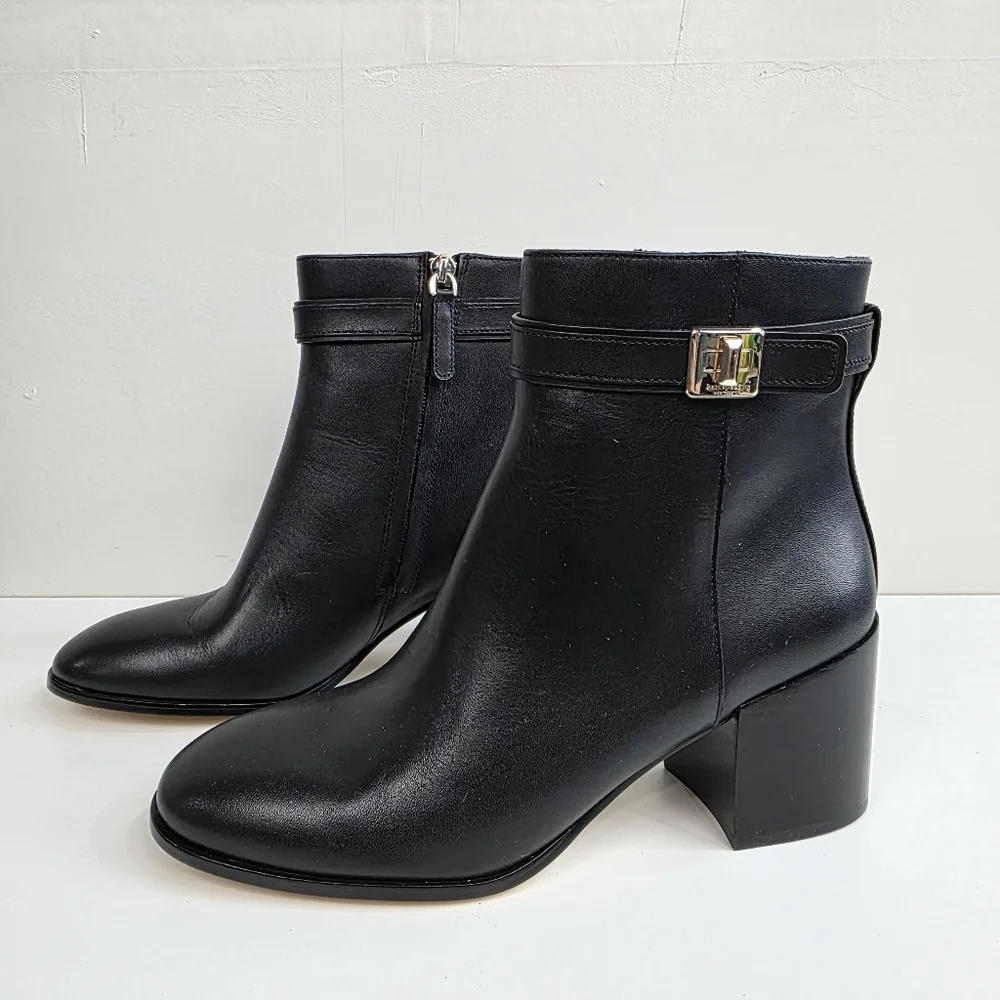 Kate Spade Pheobe Black Leather Ankle Boots, Size 7.5